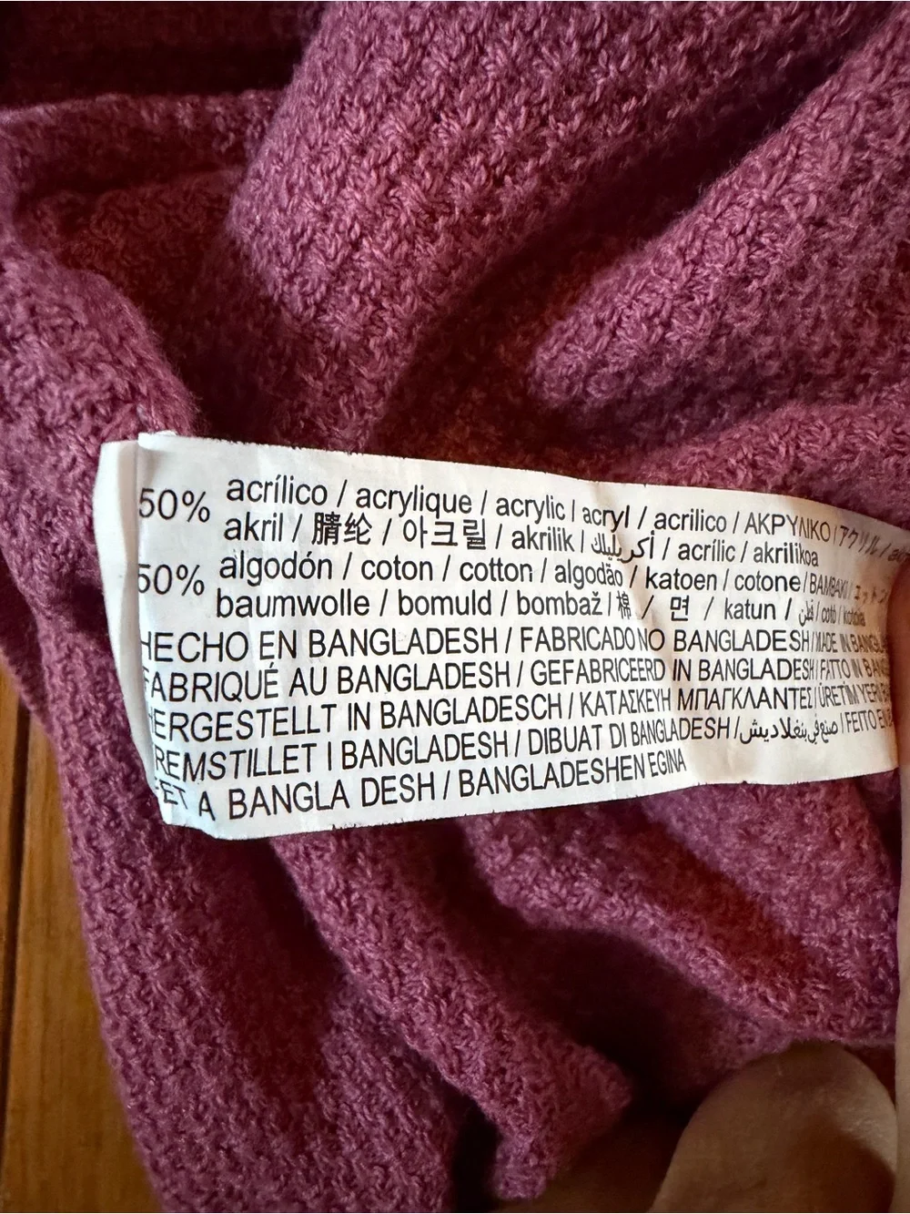 Zara Waffle Knit Lightweight Crewneck Sweater Long Sleeve Plum Color Sz Large